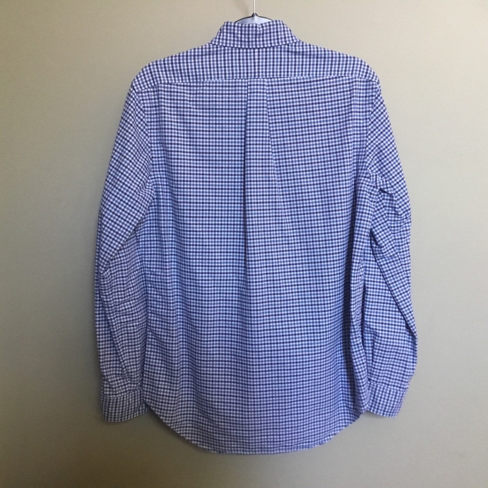 RALPH LAUREN navy blue plaid button down shirt M - Picture 3 of 5